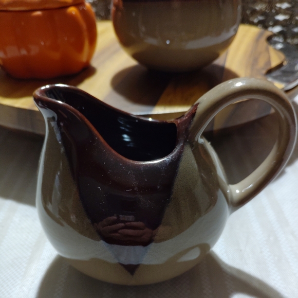 Vintage Collectible Sango Nova Brown Creamer & Sugar Bowl Set Glazed Pottery - Picture 7 of 9